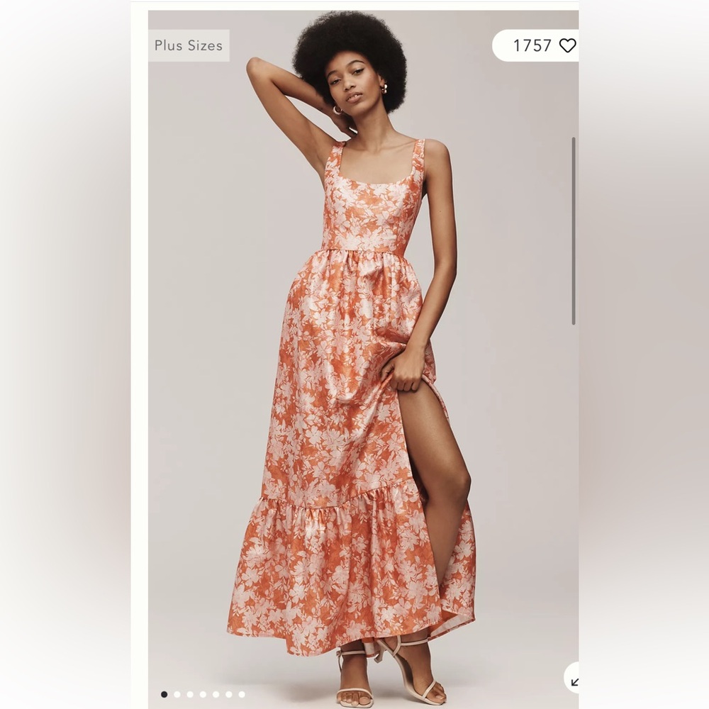 Hutch from Anthropologie Orange and Pink Maxi Dress